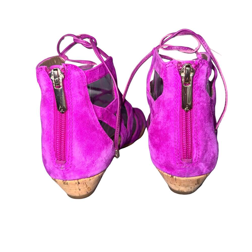 Sam Edelman Dawson Purple Suede Lace-Up Wedge Sandals Size 6M - Picture 3 of 7